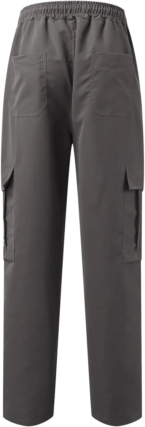 Alalaso Mens Cargo Pants,Elastic Waist Sweatpants for Men Casual Long Trousers Light Jogger Pants
