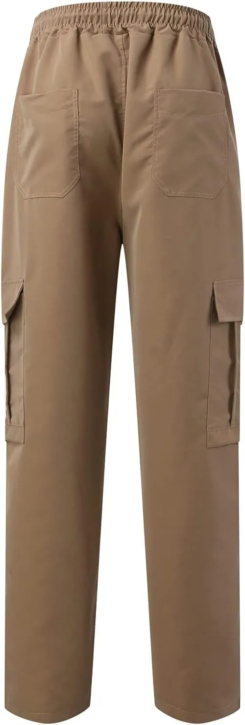 Alalaso Mens Cargo Pants,Elastic Waist Sweatpants for Men Casual Long Trousers Light Jogger Pants