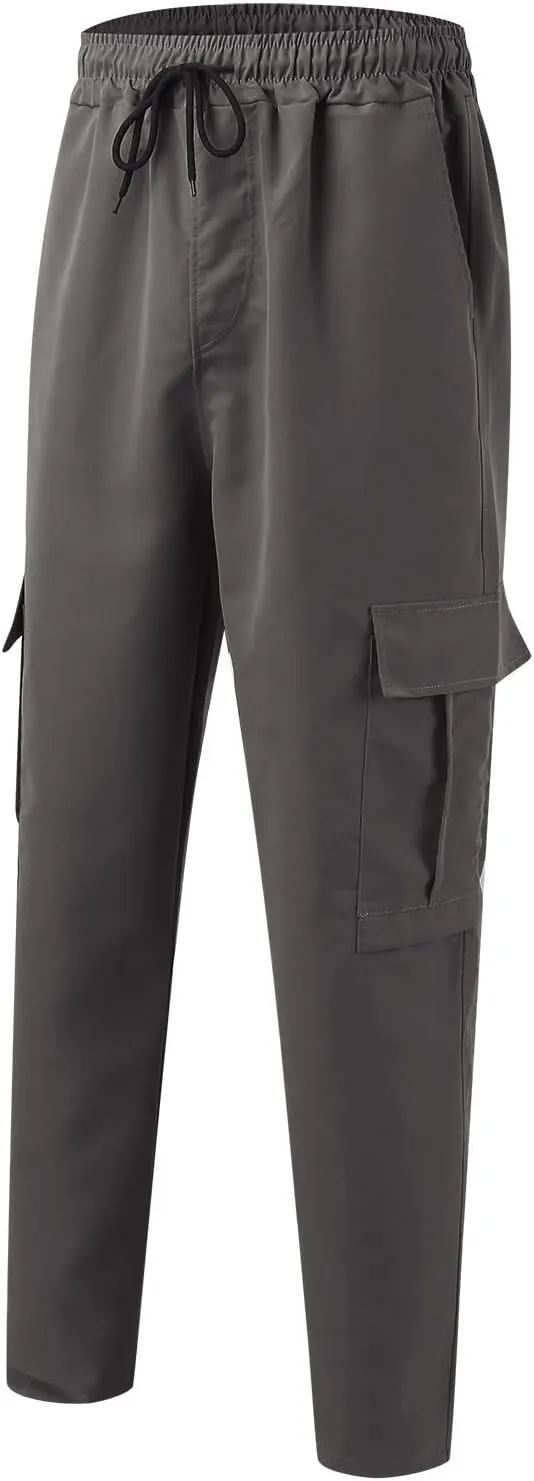 Alalaso Mens Cargo Pants,Elastic Waist Sweatpants for Men Casual Long Trousers Light Jogger Pants