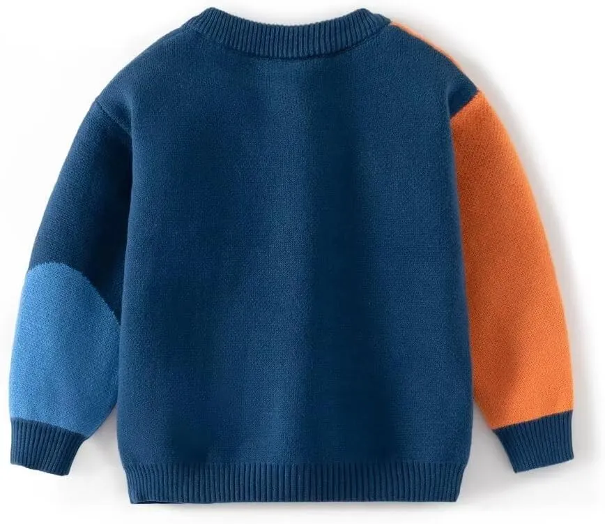 Baby Boy Girls Knit Sweater Cardigan Coat, Long Sleeved Round Neck Button Closure Tops for Toddler