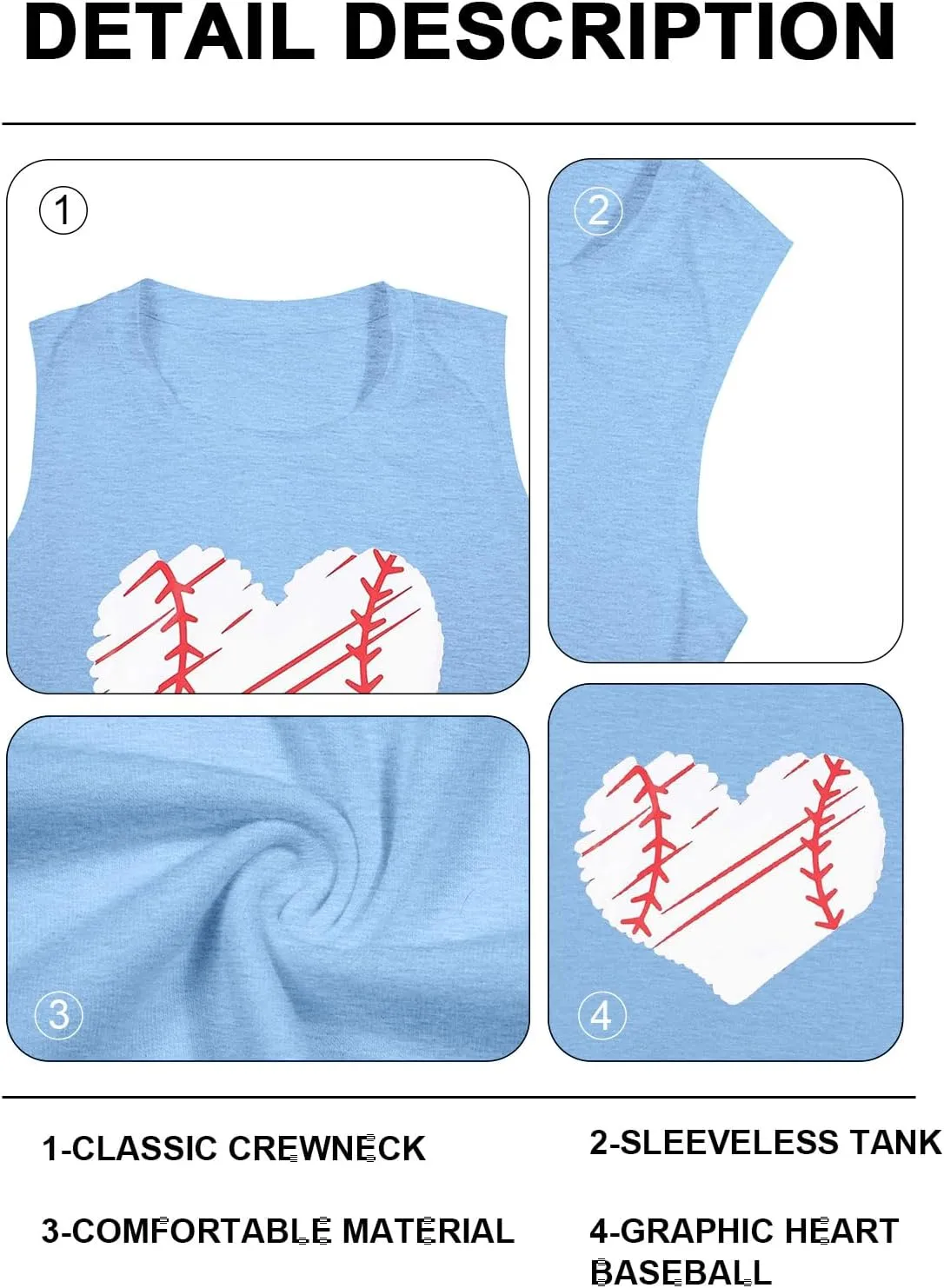 Baseball Tank Tops for Women Baseball Mom Shirt Baseball Heart Graphic Tee Game Day Gifts Casual Short Sleeve Tops