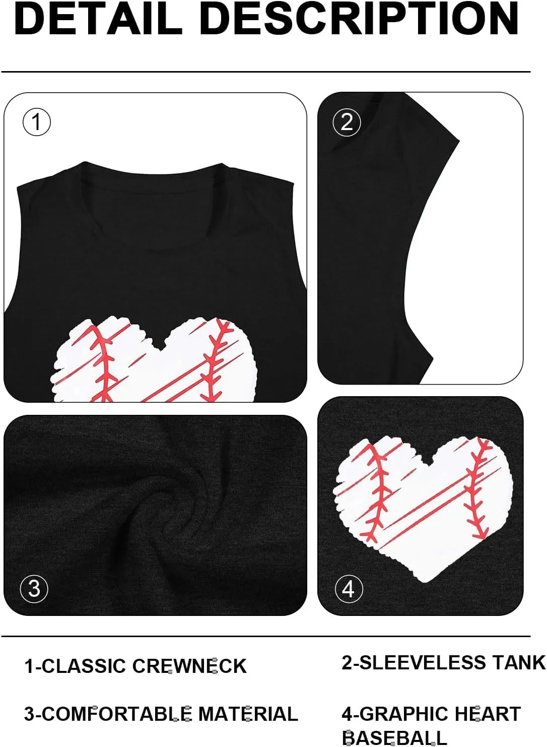 Baseball Tank Tops for Women Baseball Mom Shirt Baseball Heart Graphic Tee Game Day Gifts Casual Short Sleeve Tops