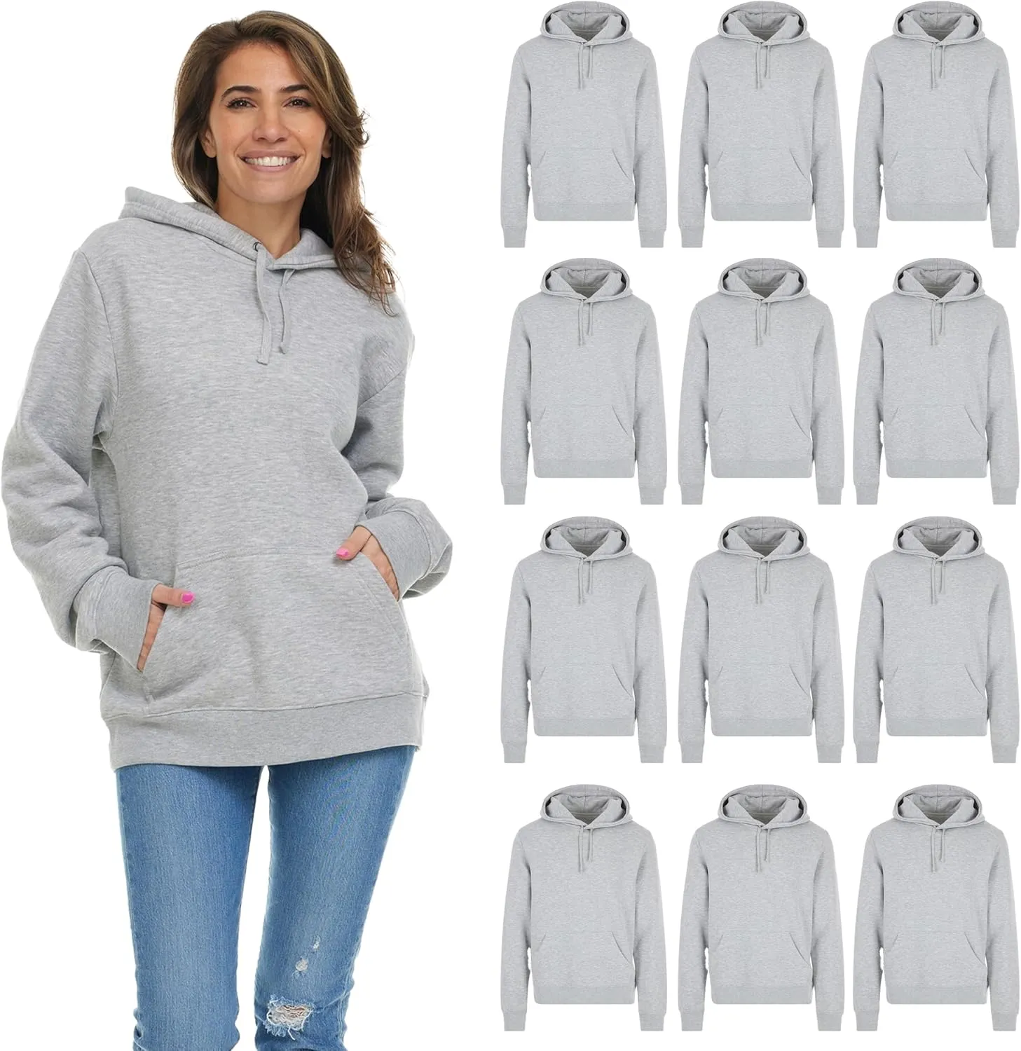 BILLIONHATS Women's Hoodie Oversized Sweatshirts, Cotton Blend, Bulk Womens Hoodies Bulk Sweatshirt Pack