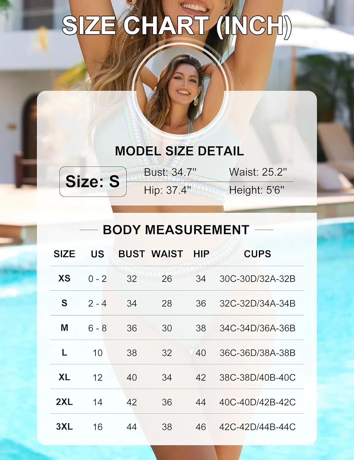 Blooming Jelly Womens High Waisted Bikini Sets Color Block Two Piece Swimsuit V Neck Crisscross Back Bathing Suit