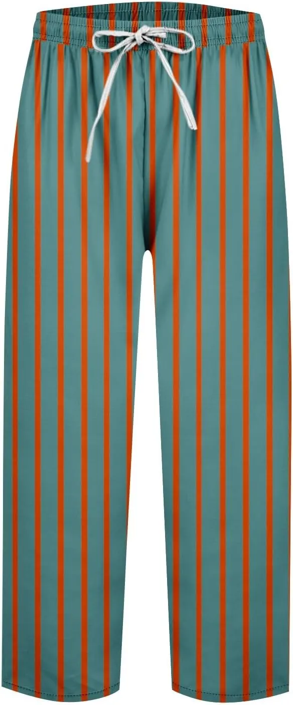 Capri Pants for Women- Elastic Waist Flowy Loose Baggy Workout Light Weight Striped Jogging Stretch Trendy Casual