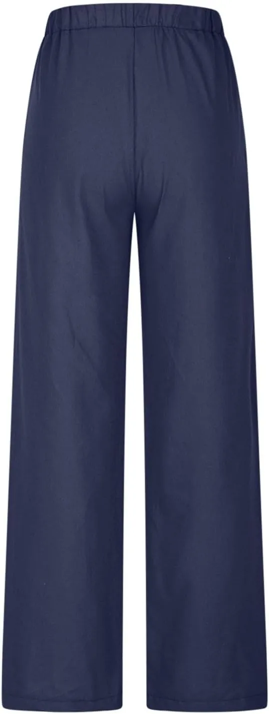 Capri Pants for Women Plus Size- Cotton Elastic Waist Light Weight Travel Jogging Trendy Striped Stretch Workout