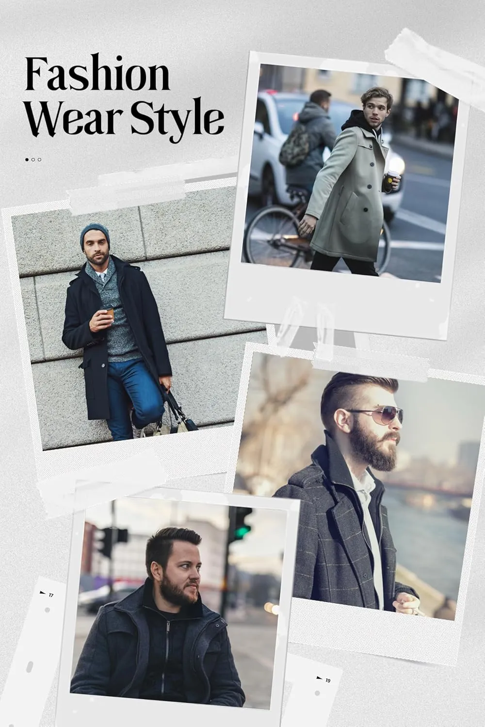 Chrisuno Men's Classic Long Pea Coat Warm Wool Blend Winter Trench Coat Single Breasted Overcoat with Detachable Collar