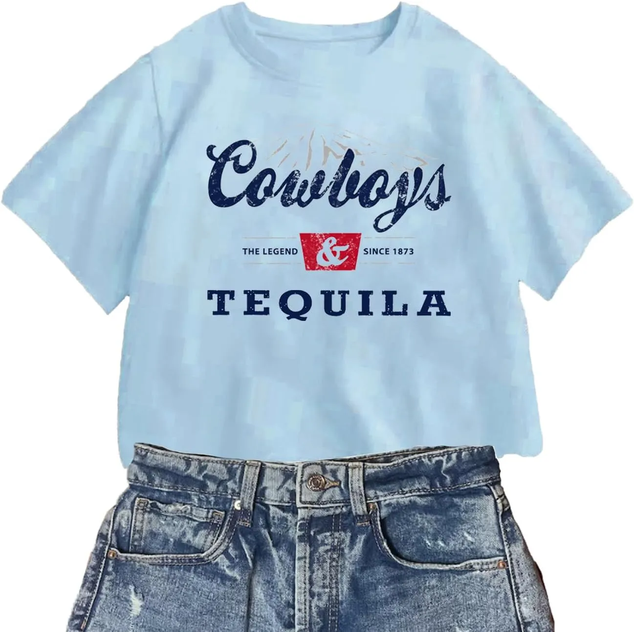 Country Music Cowboy Crop T Shirt Women Vintage Concert Tees Funny Western Rodeo Graphic Short Sleeve Tops Shirt