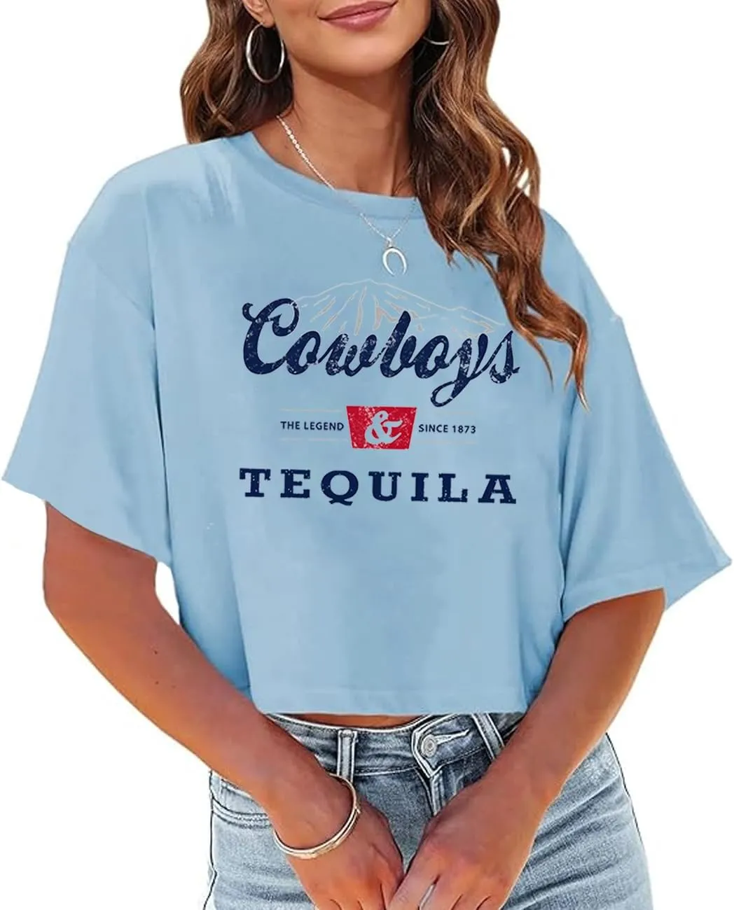 Country Music Cowboy Crop T Shirt Women Vintage Concert Tees Funny Western Rodeo Graphic Short Sleeve Tops Shirt