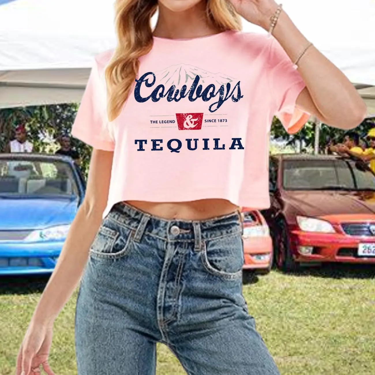 Country Music Cowboy Crop T Shirt Women Vintage Concert Tees Funny Western Rodeo Graphic Short Sleeve Tops Shirt