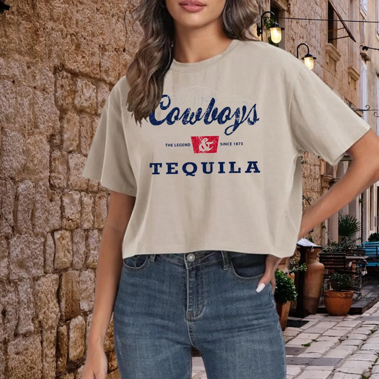 Country Music Cowboy Crop T Shirt Women Vintage Concert Tees Funny Western Rodeo Graphic Short Sleeve Tops Shirt