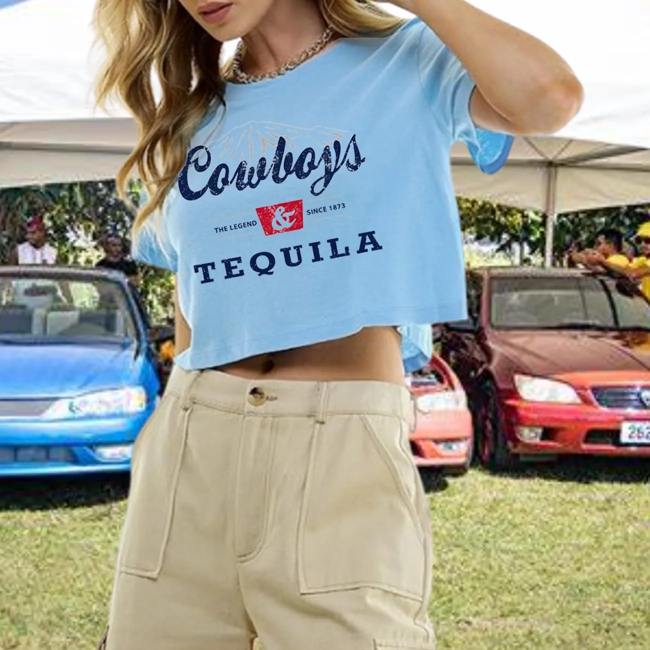 Country Music Cowboy Crop T Shirt Women Vintage Concert Tees Funny Western Rodeo Graphic Short Sleeve Tops Shirt