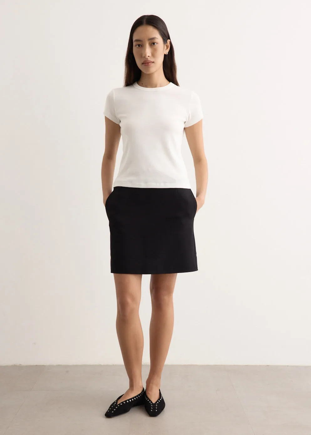Crepe Mini Skirt