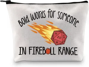 DandD Inspired Gift Role Playing Games Gift Game Dice Storage Accessories Pouch Bag Gift for RPG Game Players (Bold Words Bag)