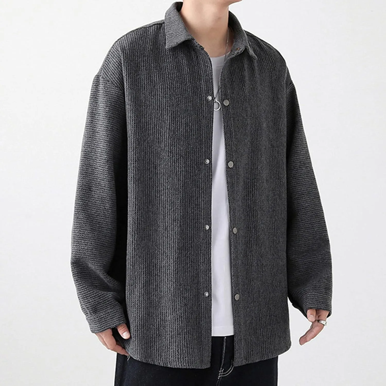 DGHM-JLMY Male Lamb Wool Warm Cotton-Padded Jacket Coats Hip Hop Warm Male Parkas Winter Loose Zipper Padded Jacket