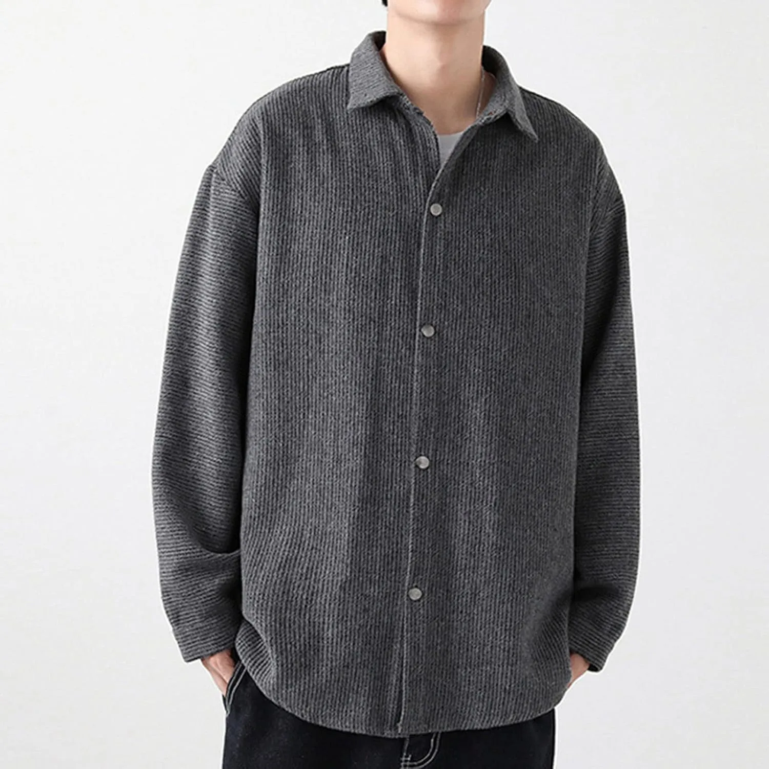 DGHM-JLMY Male Lamb Wool Warm Cotton-Padded Jacket Coats Hip Hop Warm Male Parkas Winter Loose Zipper Padded Jacket