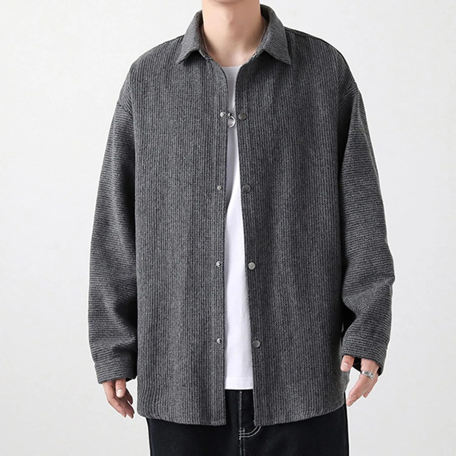 DGHM-JLMY Male Lamb Wool Warm Cotton-Padded Jacket Coats Hip Hop Warm Male Parkas Winter Loose Zipper Padded Jacket