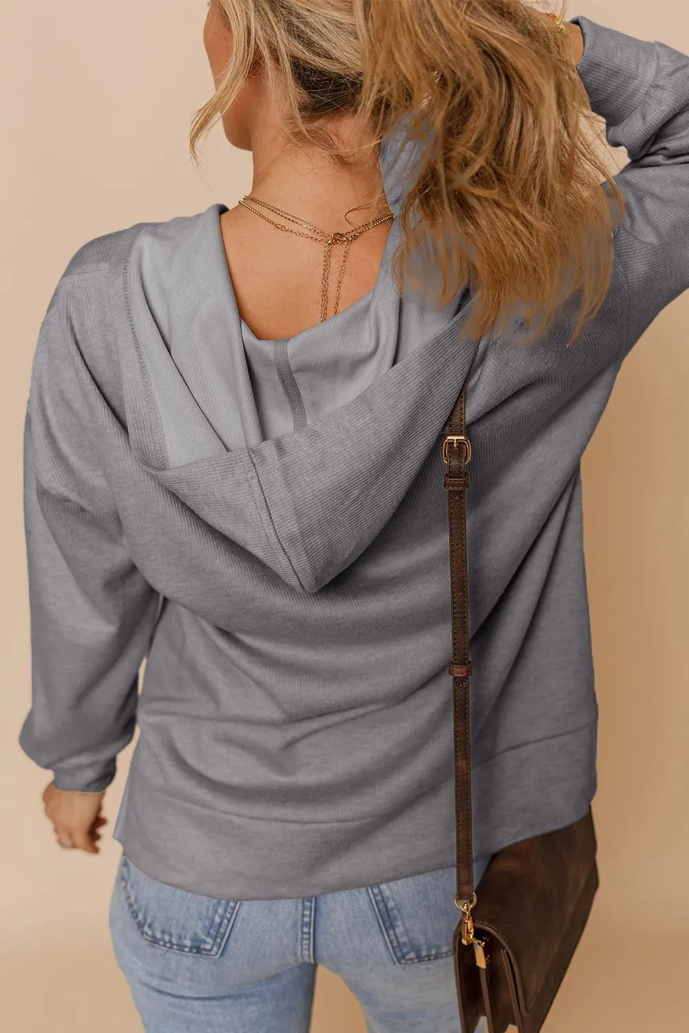 Dokotoo Women's Casual Sweatshirts Long Sleeve Solid Color Loose Hoodies 2025 Trendy Outfits Pullover Tops
