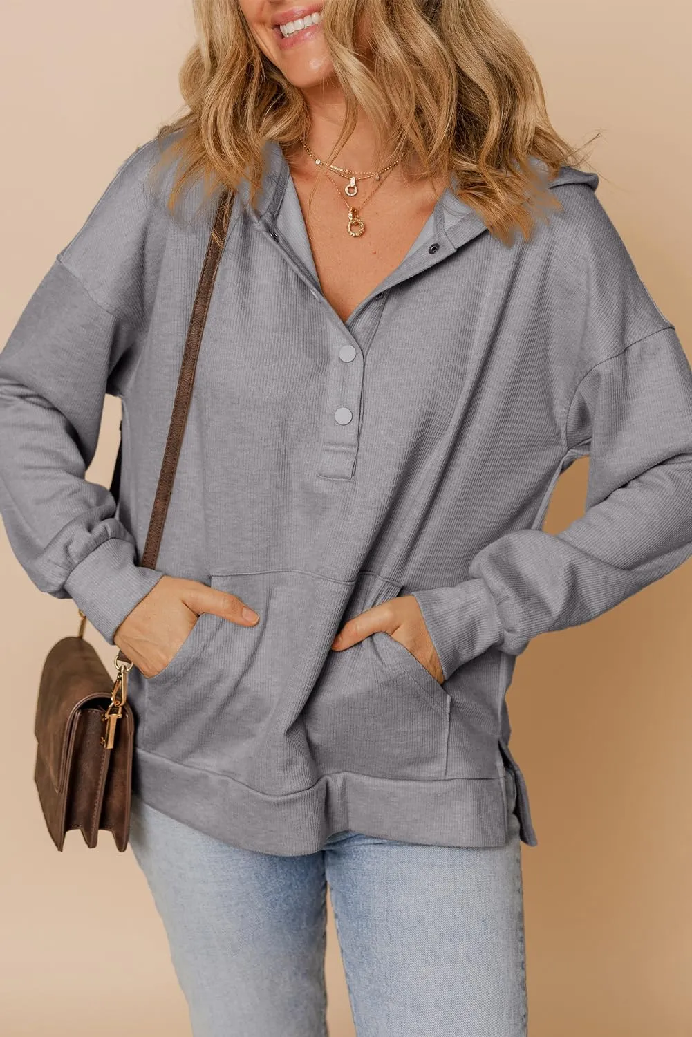 Dokotoo Women's Casual Sweatshirts Long Sleeve Solid Color Loose Hoodies 2025 Trendy Outfits Pullover Tops