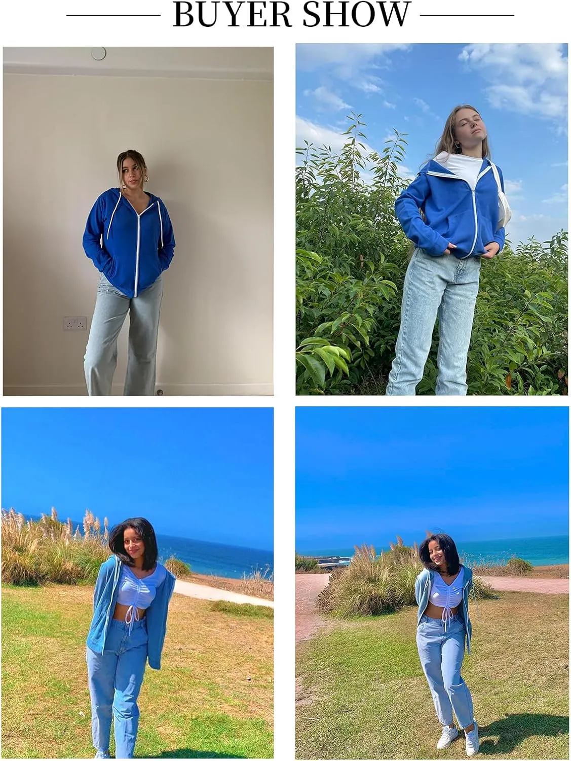 Dokotoo Women's Full Zip Up Hoodie Long Sleeve Hooded Sweatshirts Pockets Jacket Coat for Women