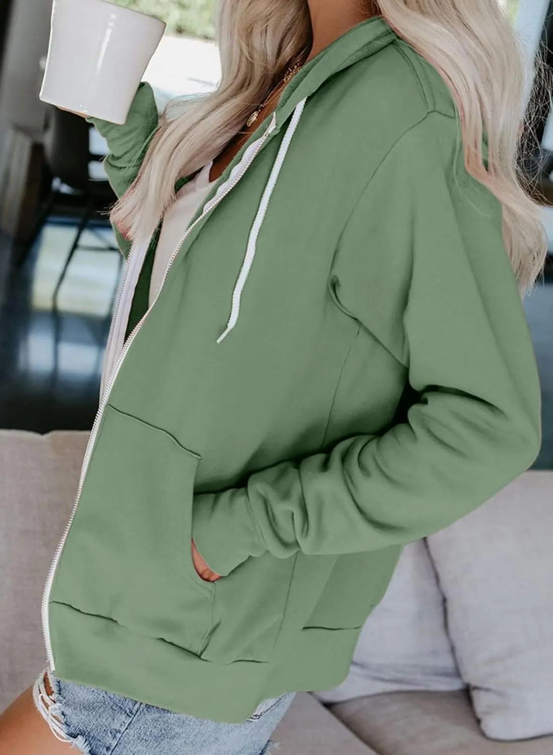 Dokotoo Women's Full Zip Up Hoodie Long Sleeve Hooded Sweatshirts Pockets Jacket Coat for Women