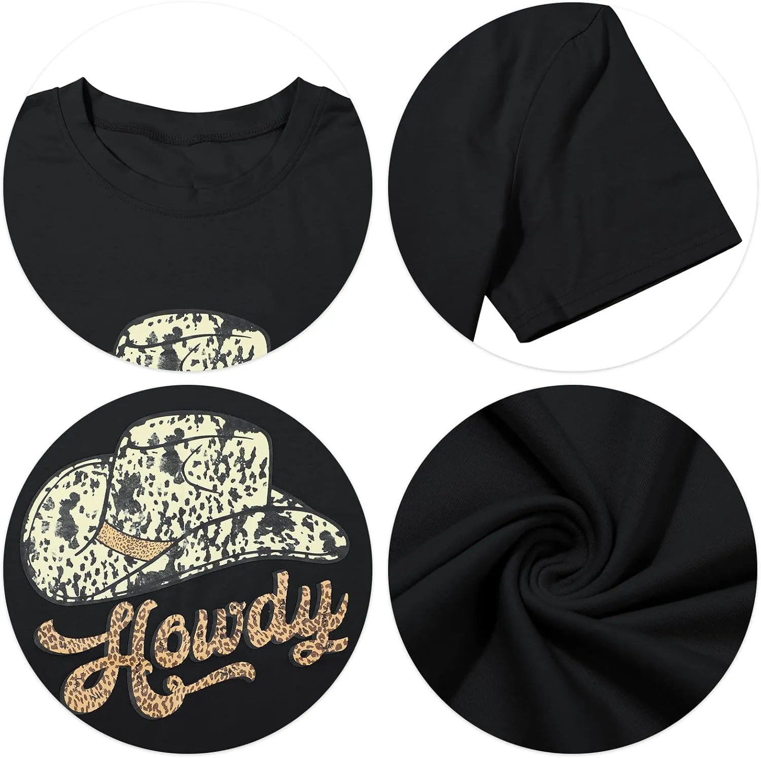 DUTUT Howdy Tshirt Women Country Southern Shirts Rodeo Cowgirl Western Shirt Honey Hat Leopard T-Shirt Summer Vintage Tees