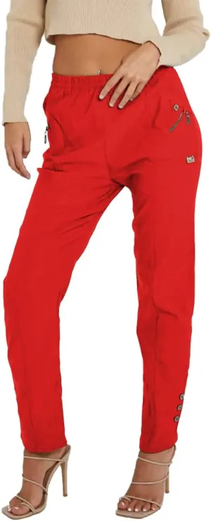 eyes Womens Trouser Casual Wear Full Length Elasticated High Waist Pants Light Weight Straight fit Stretchy Trousers