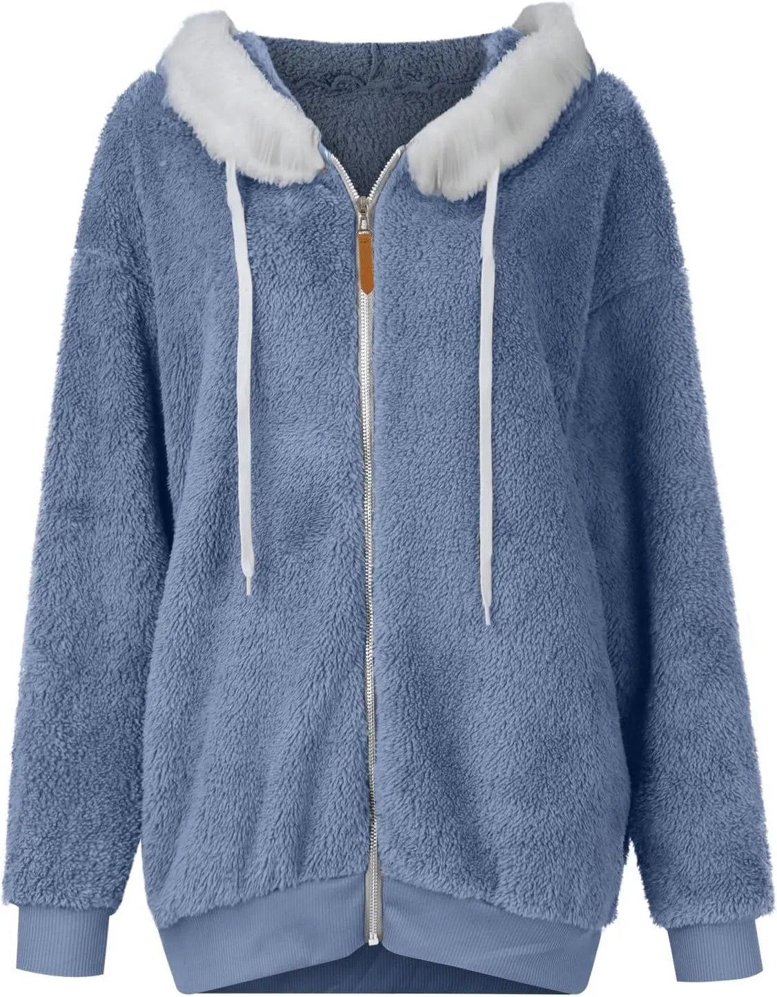 Fall Outfits for Women Zipper Color Block Outerwear Long Sleeve Fleece Plush Stitching Coats Warm Hooded Jacket
