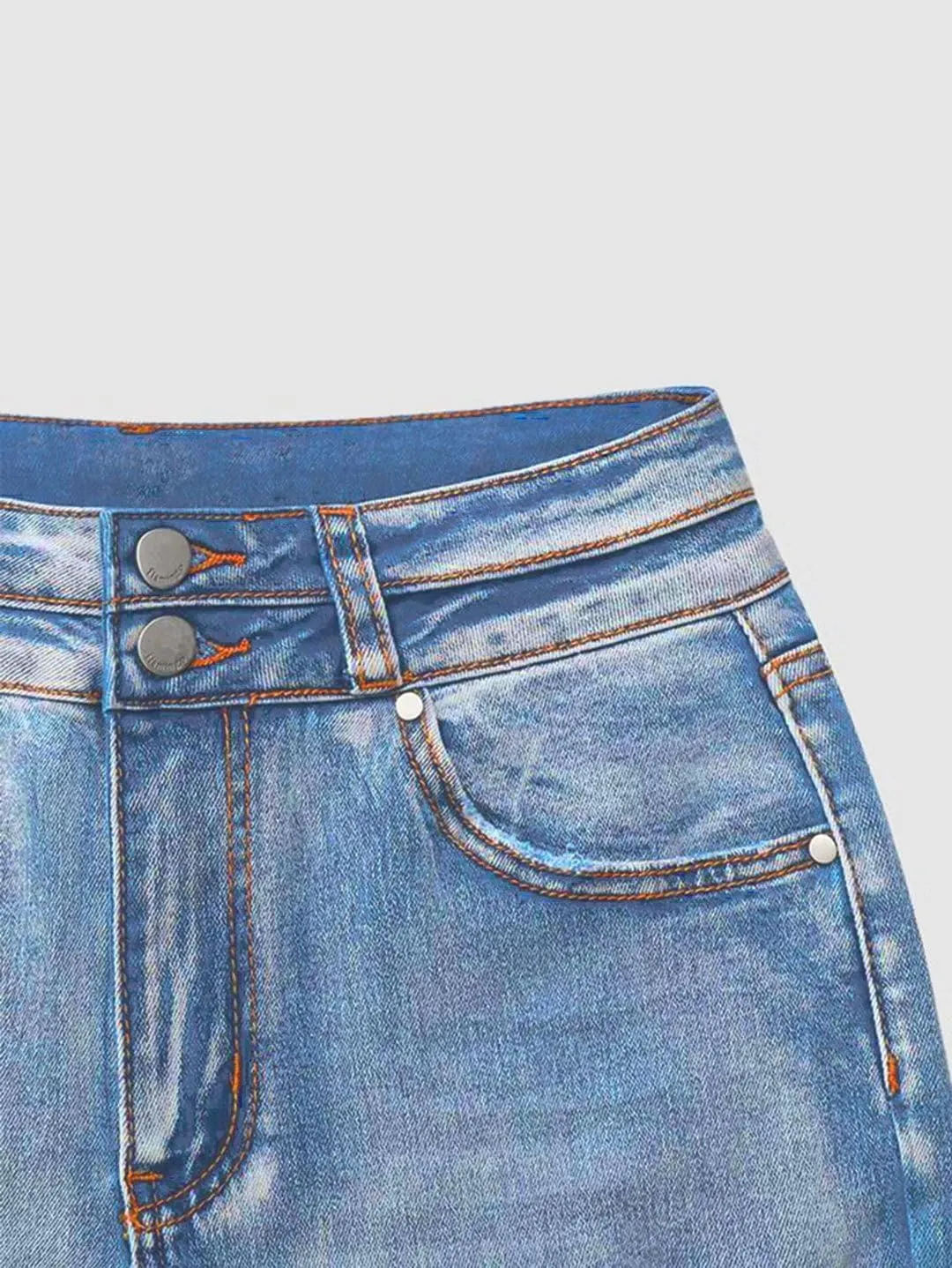 Flamingals Flare Bell Bottom Jeans for Women Raw Hem High Waist