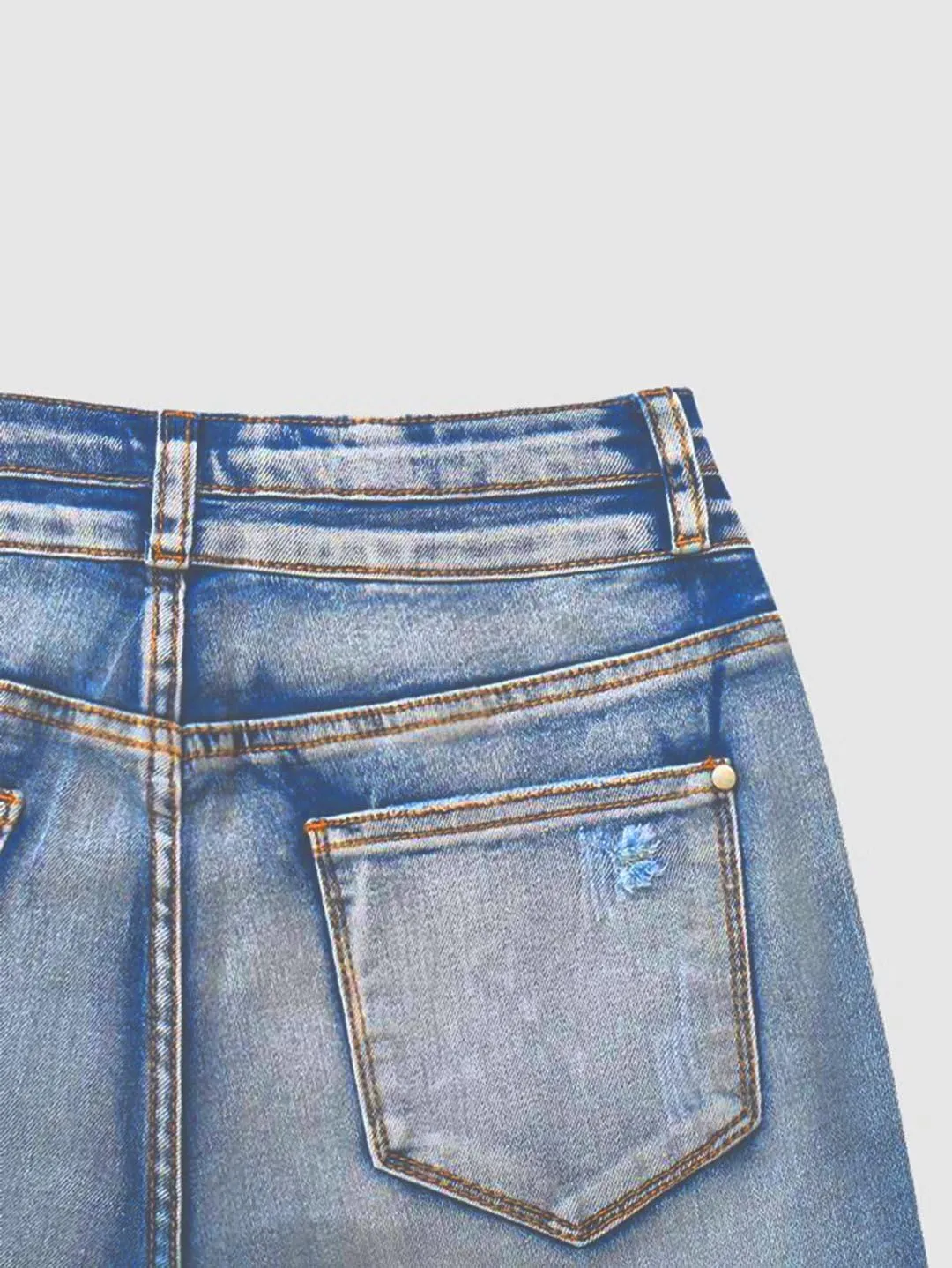Flamingals Flare Bell Bottom Jeans for Women Raw Hem High Waist