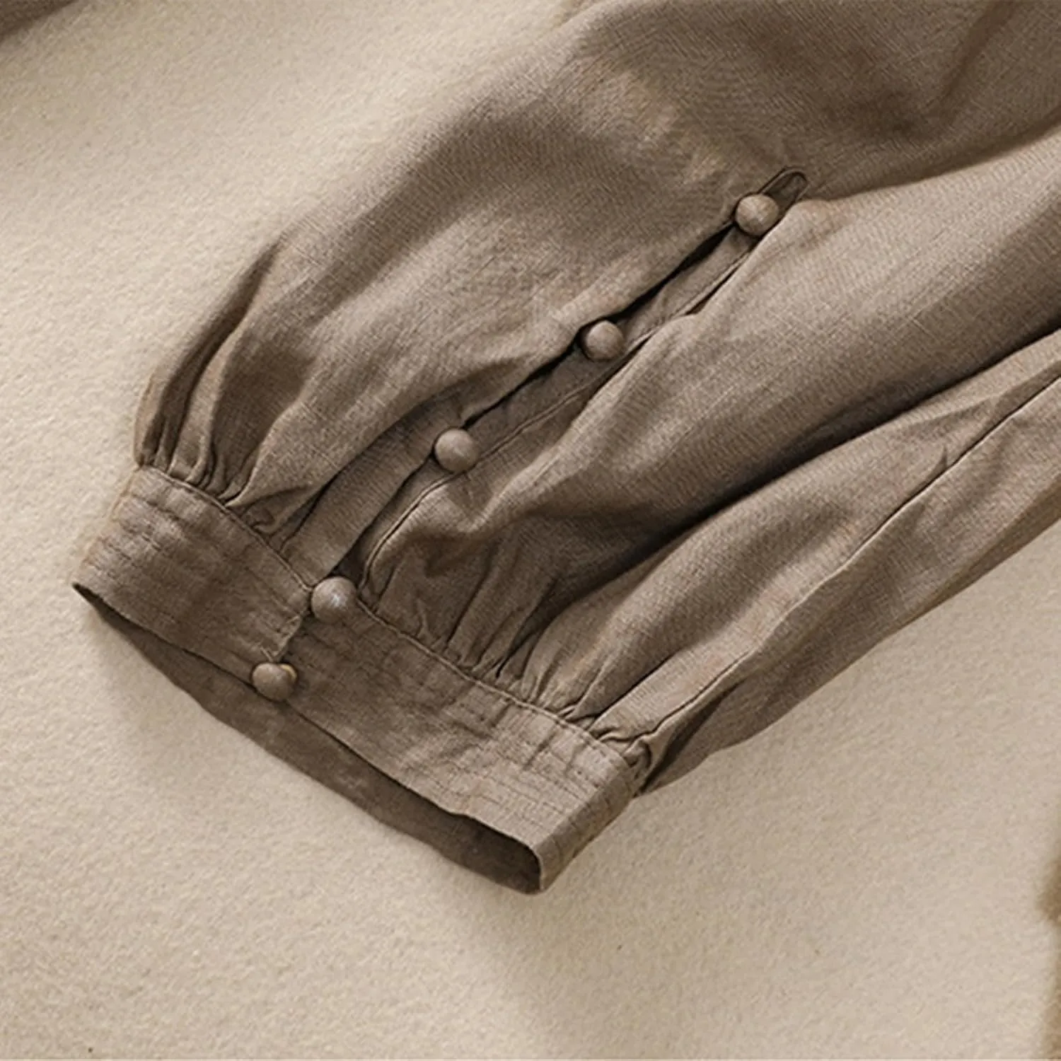 FZYLQY Drawstring Linen Pants for Women Elastic Waist Cotton Blend Trousers Loose Fit Button Hem Harem Slacks 2025