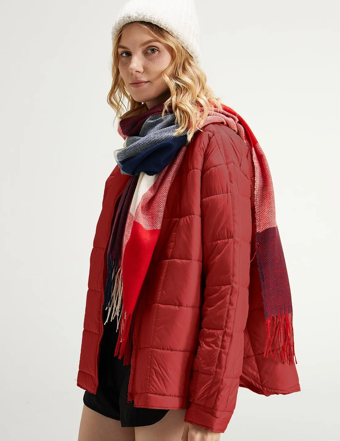 Gacaky Women's Baggy Lightweight Zip Puffer Jacket Warm Winter Down Coat with Pockets