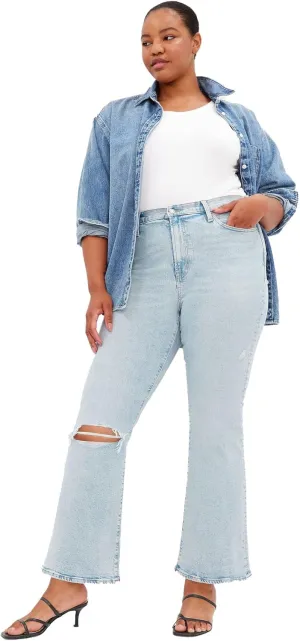 GAP Womens High Rise Flare Jeans, Light Wash, 26 Long US