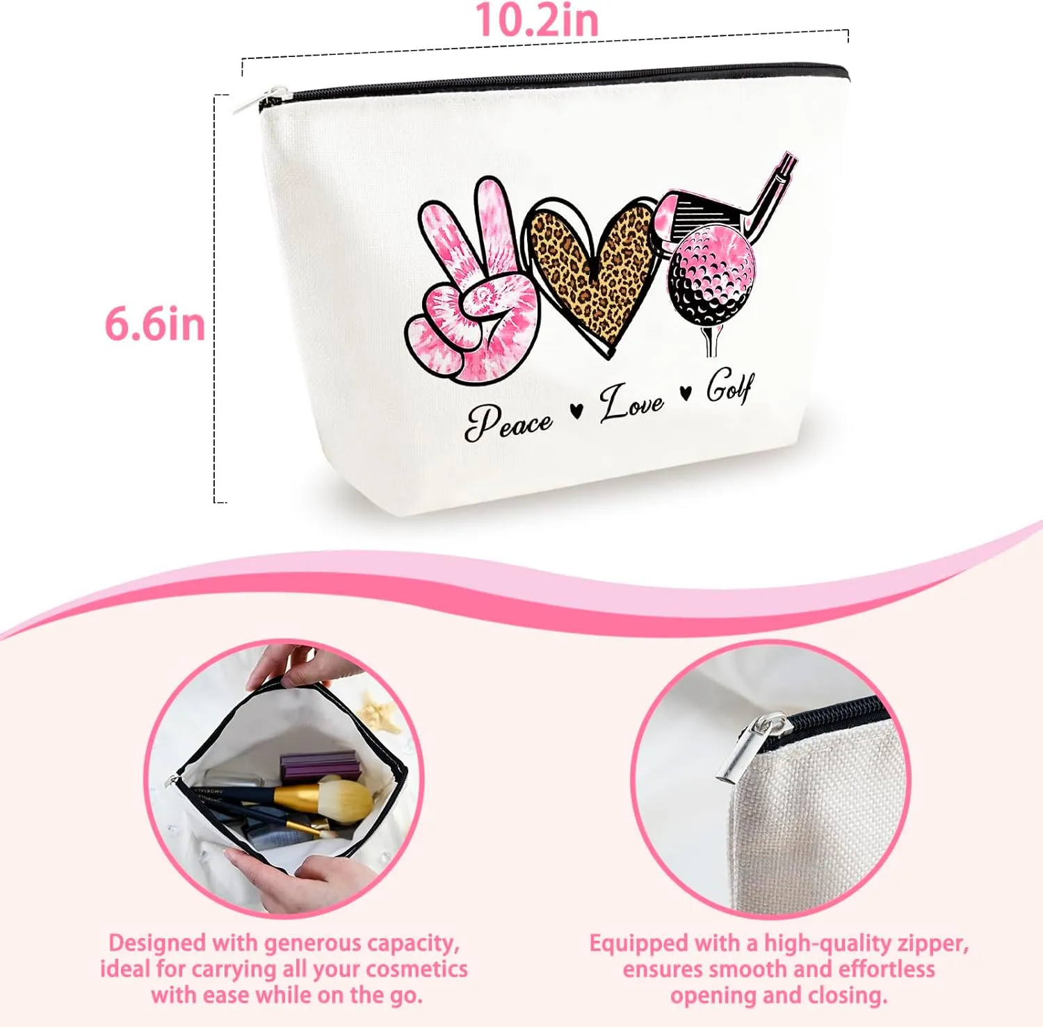 Golf Gifts for Women Cool Gifts for Golfer Coach Appreciation Gift Golf Lovers Accessories for Women Golfers Makeup Bag Cosmetic Pouch for Sports Enthusiasts Birthday Gifts for Her Female