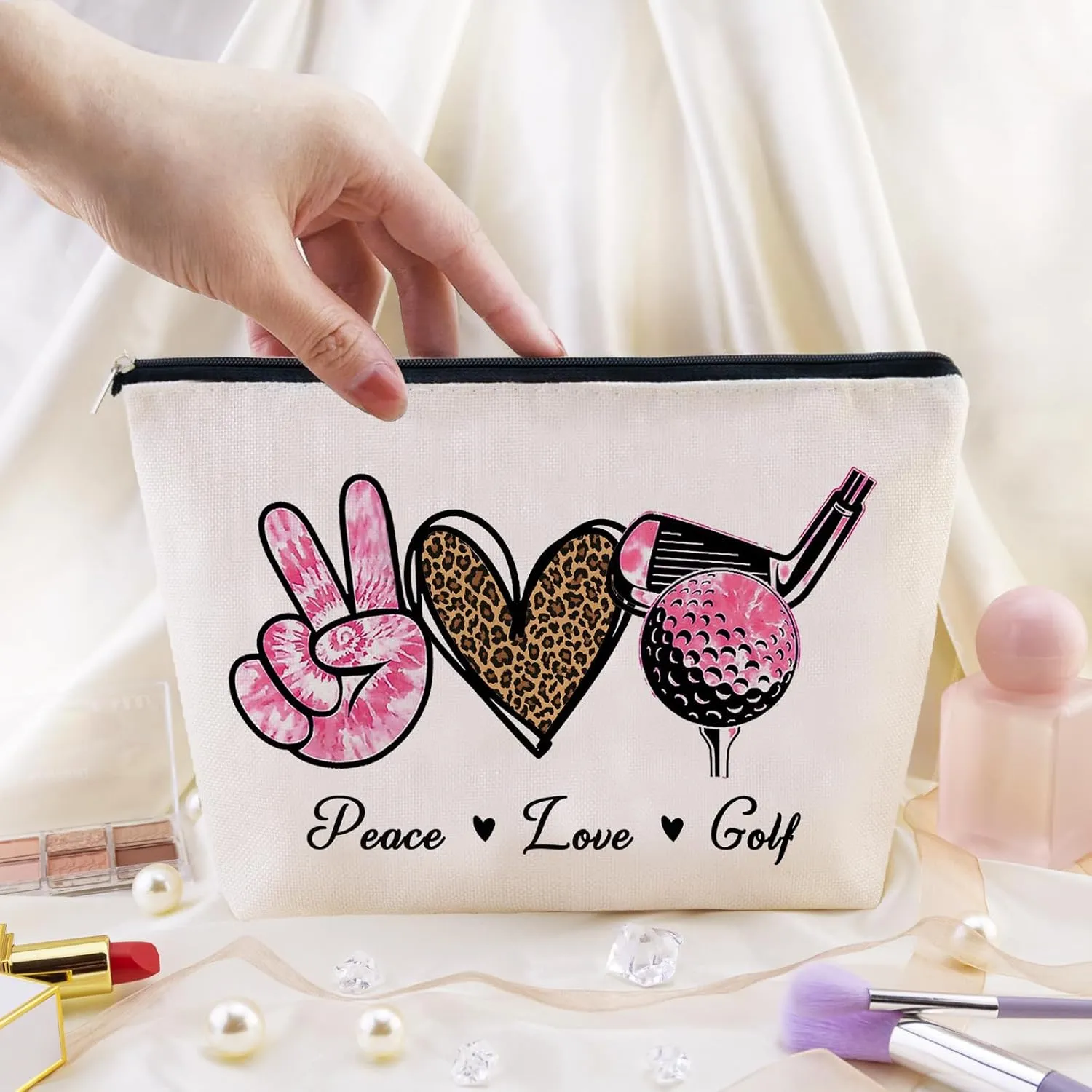 Golf Gifts for Women Cool Gifts for Golfer Coach Appreciation Gift Golf Lovers Accessories for Women Golfers Makeup Bag Cosmetic Pouch for Sports Enthusiasts Birthday Gifts for Her Female