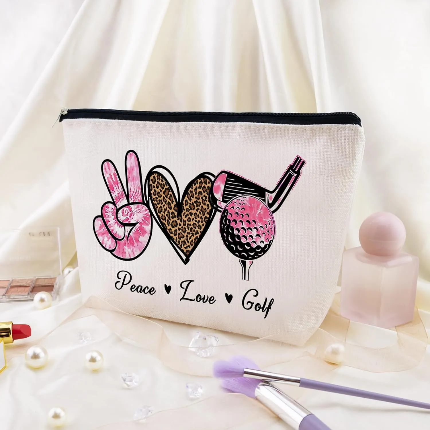 Golf Gifts for Women Cool Gifts for Golfer Coach Appreciation Gift Golf Lovers Accessories for Women Golfers Makeup Bag Cosmetic Pouch for Sports Enthusiasts Birthday Gifts for Her Female