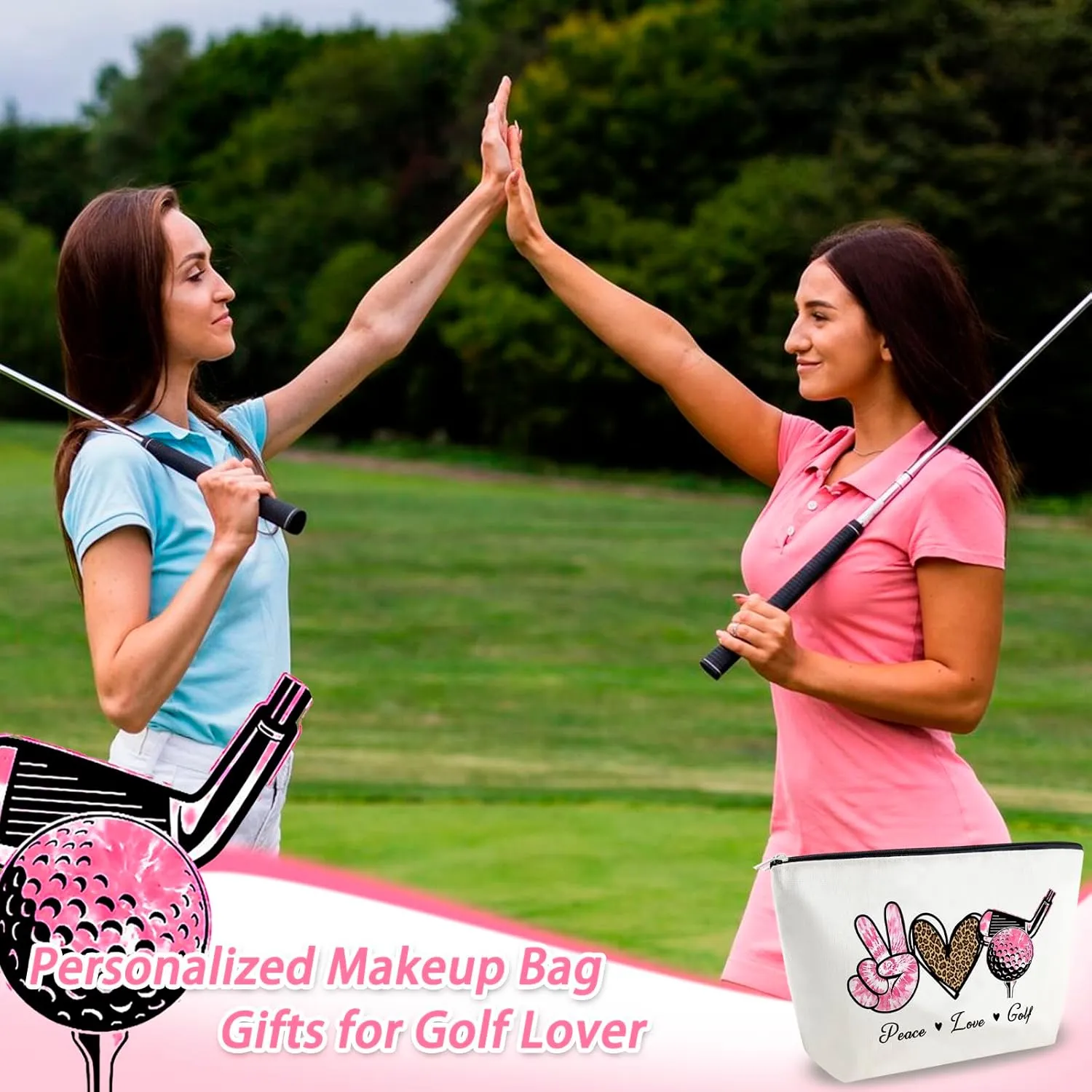 Golf Gifts for Women Cool Gifts for Golfer Coach Appreciation Gift Golf Lovers Accessories for Women Golfers Makeup Bag Cosmetic Pouch for Sports Enthusiasts Birthday Gifts for Her Female