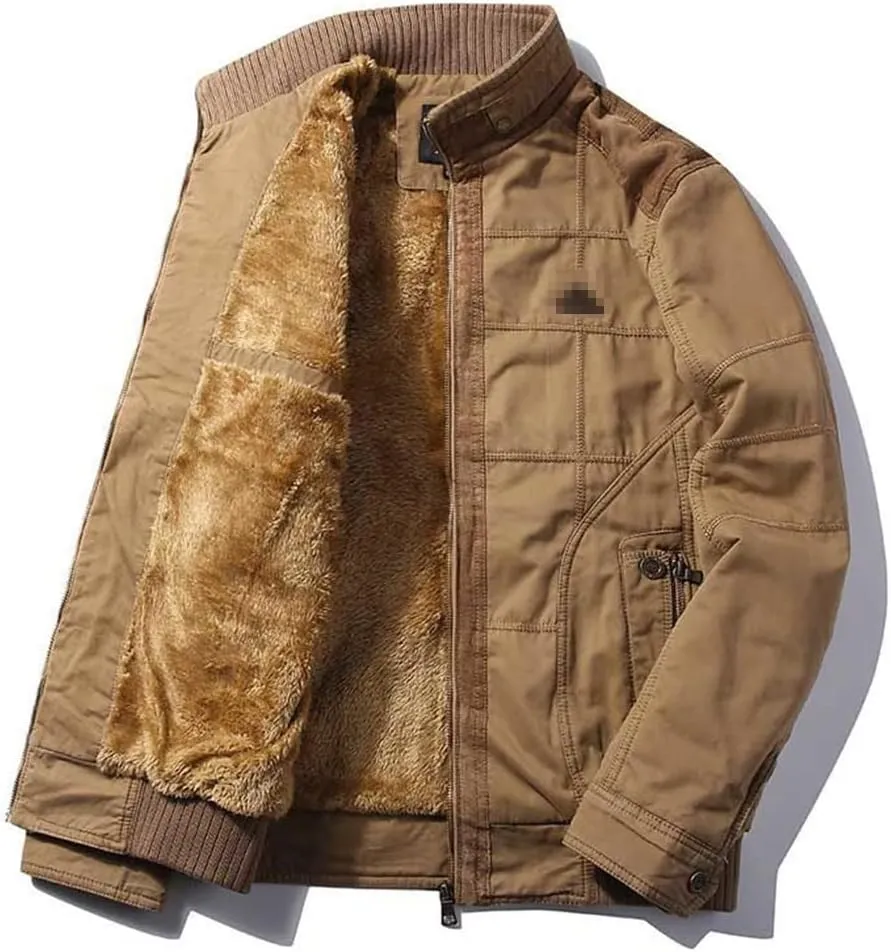 Haitpant Men Winter Padded Cotton Coats Lamb Quilted Jacket Middle Aged Classic fleece Jacket
