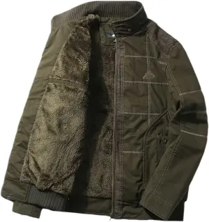 Haitpant Men Winter Padded Cotton Coats Lamb Quilted Jacket Middle Aged Classic fleece Jacket