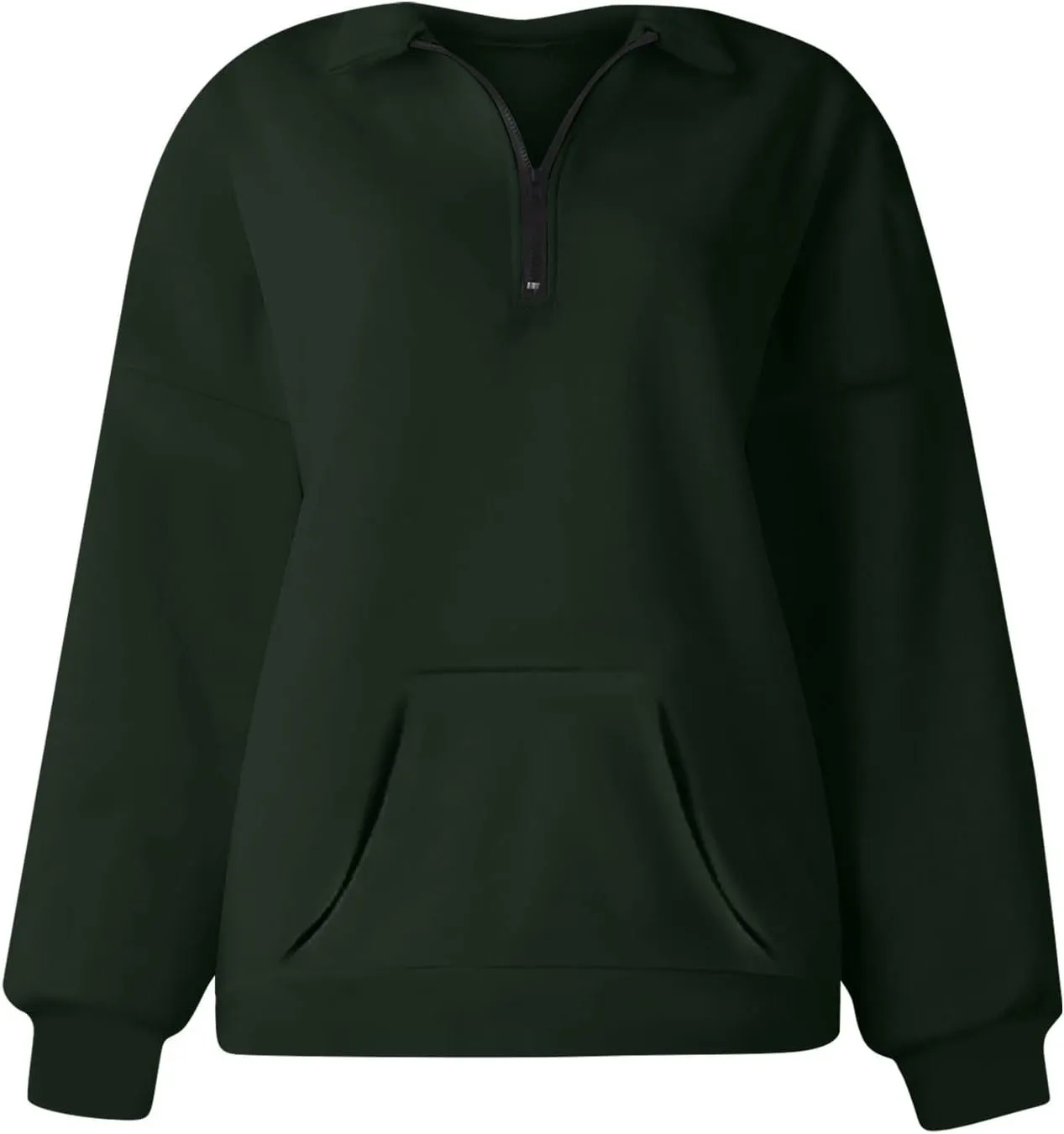 Half Zip Sweatshirt Women Pullover Long Sleeve Tops Fall 2024 Hoodies Y2K Solid Color Clothes With Pockets