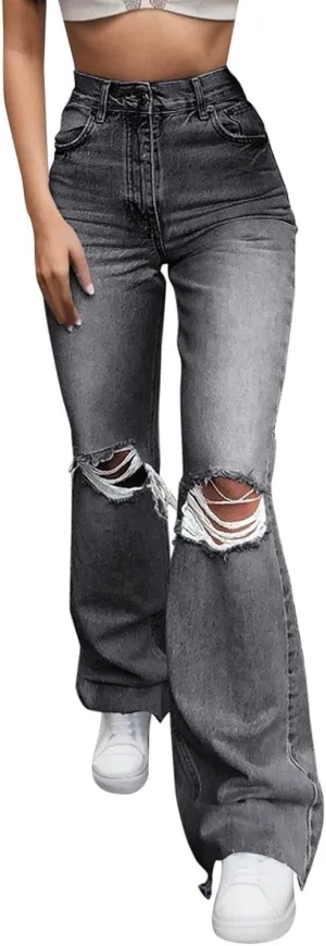 High Waisted Ripped Jeans for Women Skinny Trendy Butt Lifting Boyfriends Denim Pants Streetwear Destroyed Trousers