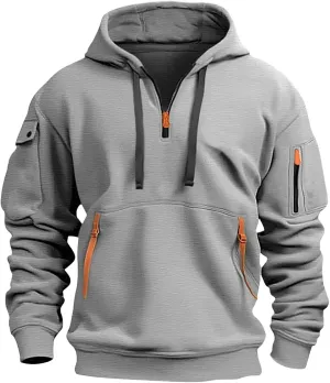 Hoodies for Men Collar Drawstring Hoodies Pullover Casual Long Sleeve Athletic Sweatshirts 2024