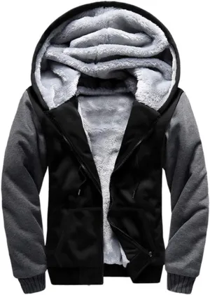 Hoodies for Men Full Zip Up Fleece Warm Jackets Thick Coats Heavyweight Sweatershirts