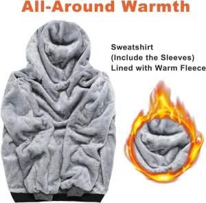 Hoodies for Men Full Zip Up Fleece Warm Jackets Thick Coats Heavyweight Sweatershirts