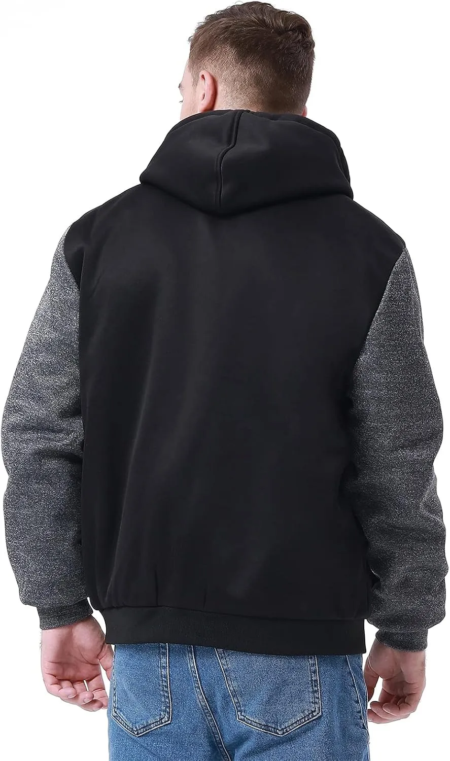 Hoodies for Men Full Zip Up Fleece Warm Jackets Thick Coats Heavyweight Sweatershirts