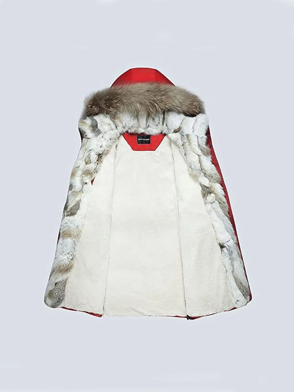 HZCX FASHION Men's Fur Collar Hooded Warm Fleece Lined Down Jackets And Coats