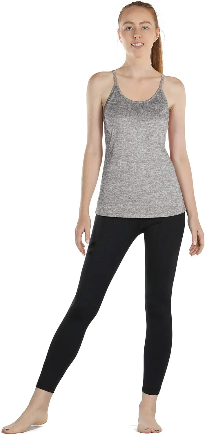 icyzone Workout Tank Tops for Women - Athletic Yoga Tops Open Back Strappy Running Shirts (Pack of 2)