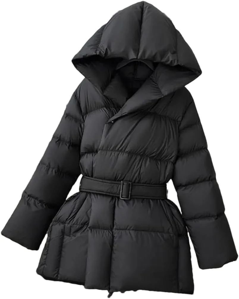 Jackets for Women Cotton Coat Slim-Fit Warm Hooded Cotton-Padded Jacket