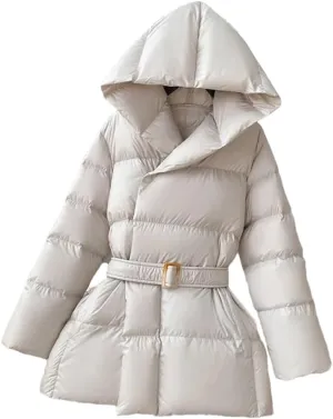 Jackets for Women Cotton Coat Slim-Fit Warm Hooded Cotton-Padded Jacket