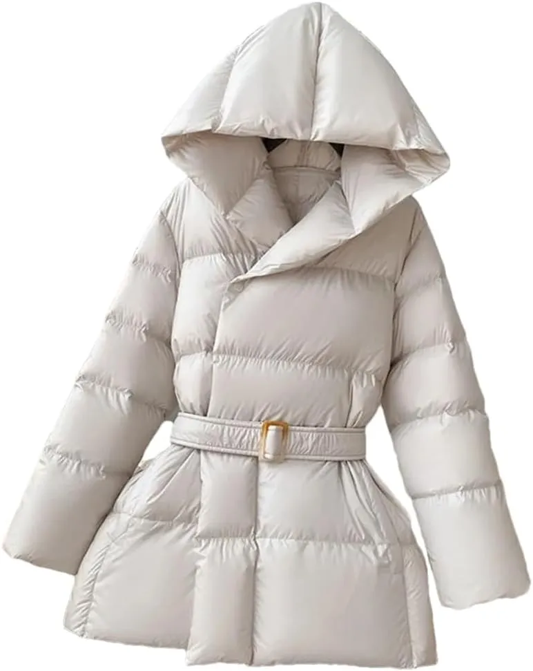 Jackets for Women Cotton Coat Slim-Fit Warm Hooded Cotton-Padded Jacket